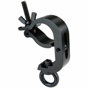 Couplers for Tube Ø 60mm |   Mighty Handcuff Clamp with Eye Ring for 60mm Tube – Black Couplers & Clamps Black