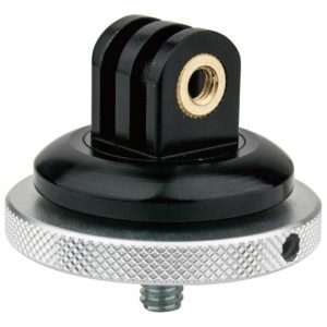 GoPro Tripod Mount |   Metal Gopro Tripod Mount W/ 1/4”-20 Male Thread Camera Support Black/ Silver