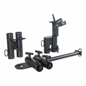 Pipe Boom Rig |   Double Pipe Boom Rig For Pipe 1-1/2″ Sch.40 (48.3mm)-Black Lighting Boom Black