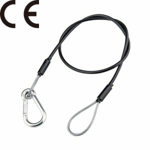 Safety Wire |   75cm Safety Wire- 4.5mm Diameter with PVC Jacket Couplers & Clamps Black