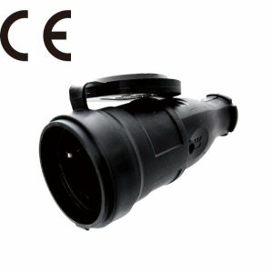 Schuko Connector |    Schuko Connector Inline Female (Rubber) Power Black