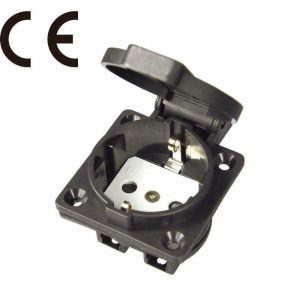 Schuko Connector |   Schuko Connector Panel Female Power Black