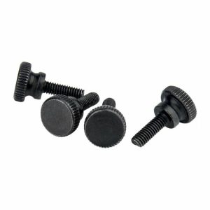 Screws & Nuts |   M4 Knurled Shoulder Steel Thumb Screw (Set For 4) Adapters Black