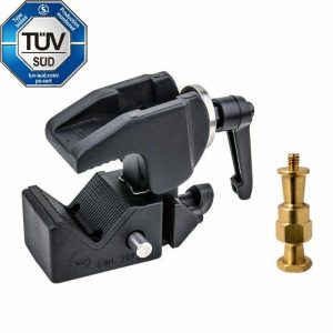 Super Convi Clamps |   Convi Clamp(Black) W/ KCP-7SDL Saddle KCP-710B W/ KS-026 Stud Couplers & Clamps Silver ( clamp)/ Mute yellow (adapter)