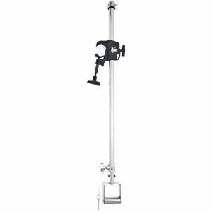 Telescopic Hangers |   Long Telescopic Hanger W/ Stirrup Head 5-10 Feet (150~300 CM) Studio Essentials Black Powder Coated Aluminum (Clamp)