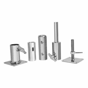 Wall Spreader & Wall Mount Plates |   Telescopic Wall Spreader Kit For Pipe 1-1/2″ Schedule 40 (O.D.48.3mm) Light Control Silver