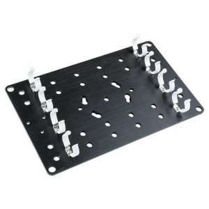 LED Mounting |   Twist-Lock Mounting Plate For Quad Fluorescent T12 Lamps LED Mounting Black Aluminum Plate + White LED Tube Clip